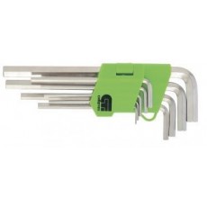 Набір ключів имбусовых Tamper-Torx, 9 шт: TTT10-T50, 45x, загартовані, подовжені, нікель.//Сибртех