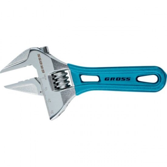 Ключ розвідний, 160 мм, CrV, укорочена ручка // GROSS 0-43мм