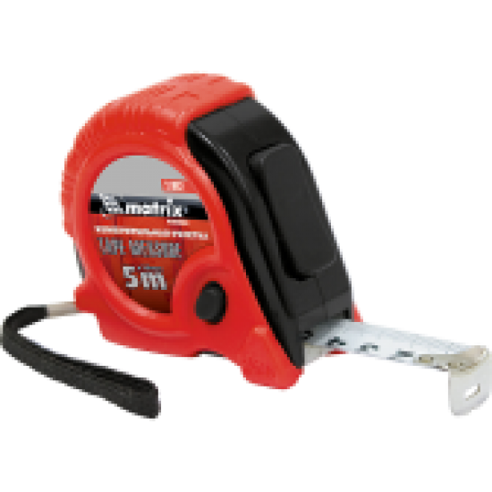 Рулетка Rubber, 5 м х 19 мм, прогумований корпус// MTX