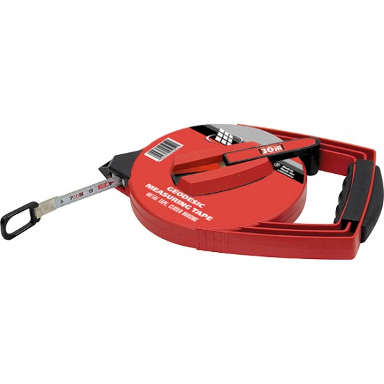 Рулетка геодезична, 50 м х 12,5 мм, металева стрічка, закритий корпус// MTX MASTER