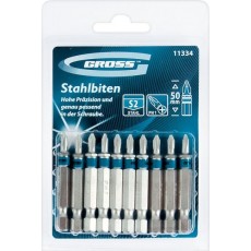 Набір біт  SL4,0х50, сталь S2, 10шт.// GROSS