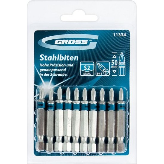 Набір біт  SL4,0х50, сталь S2, 10шт.// GROSS