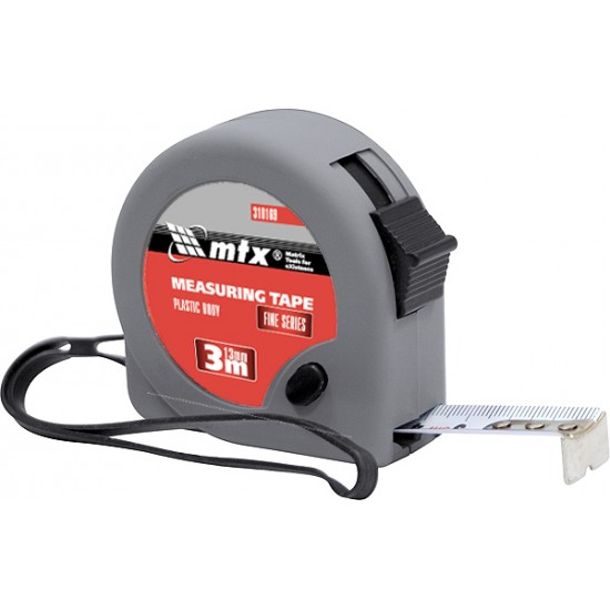 Рулетка Fine, 3 м х 13 мм, пластиковий корпус// MTX
