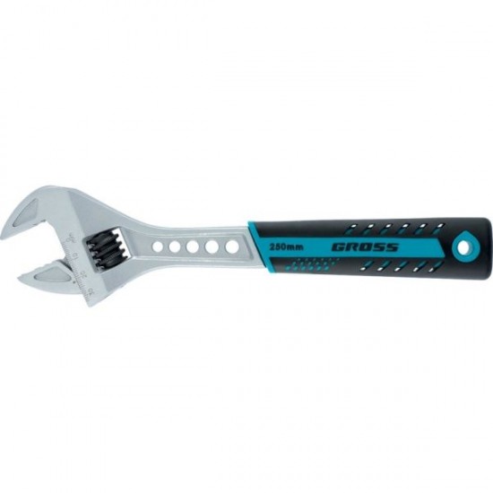 Ключ розвідний, 250 мм, CrV, двокомпонентна ручка // GROSS