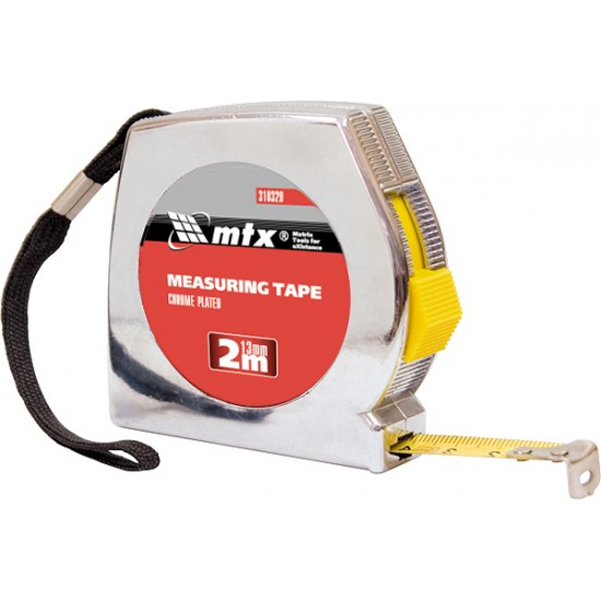Рулетка Chrom, 5 м x 13 мм, хромований корпус// MTX