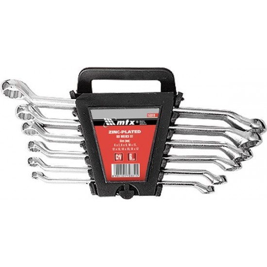 Набір ключів накидних, 6-22 мм, CR-V, 8 шт., полірований хром// MTX