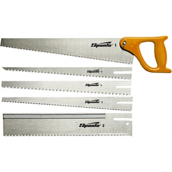 Ножівка по дереву, 350 мм, 5 змінних полотен, пластмасова ручка / / SPARTA
