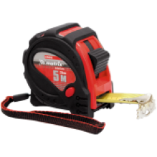 Рулетка Status magnet 3 fixations, 5 м х 25 мм, прогумований корпус, зачіп з магнітом// MTX