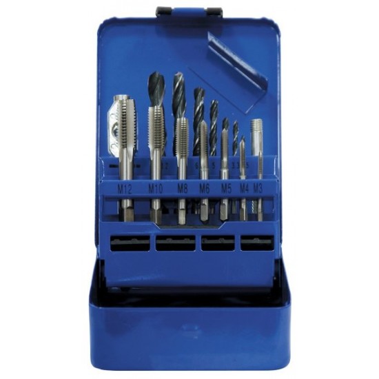 Набір свердел (2,5-10,2), мітчиків (М3-М12), 15 предметів// СИБРТЕХ