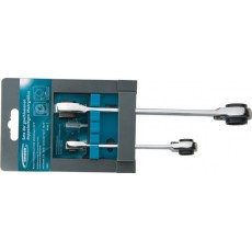 Набір ключів  накидних з трещіткою, 8 - 19 мм, 2 шт., багаторозмірні, реверсивні, CrV// GROSS