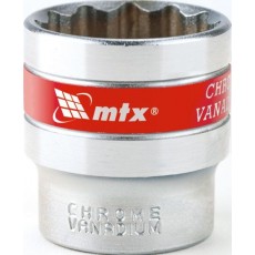 Головка торцева, 10 мм, 12-гранна, CrV, хромована// MTX MASTER