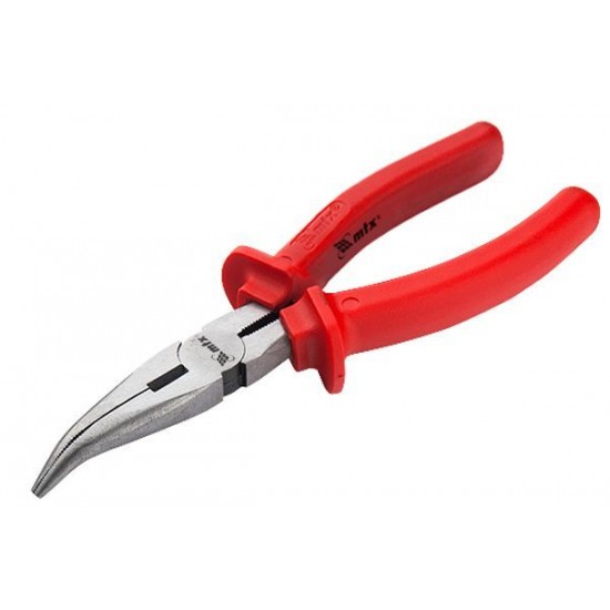 Довгогубці Econom, 180 мм, вигнуті шліфовані, пластмасові рукоятки// MTX