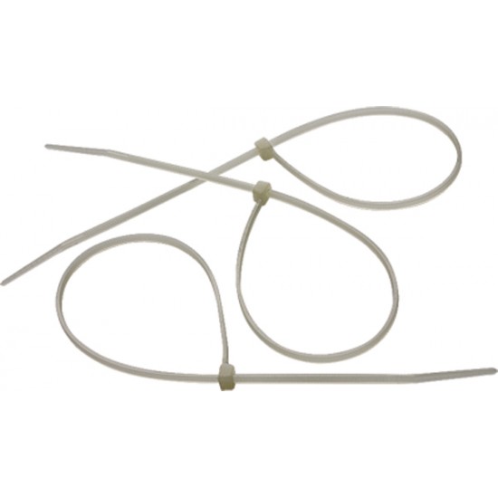 Хомути, 300 х 3,6 мм, пластмасові, білі, 100 шт.// СИБРТЕХ