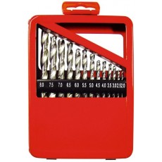 Набір свердел по металу, 2-8 мм (через 0,5 мм), HSS, 13 шт., мет. коробка, циліндр. хвостов.//MTX