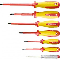 Набір викруток діелект.до 1000В, проб.ел. - до 250В, двокомп.рукоятки (7шт.)// MTX PROFESSIONAL