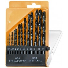 Набір свердел по металу, 2-8 мм (через 0,5 мм), HSS, 13 шт. циліндричний хвостовик// SPARTA
