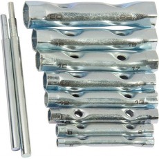 Набір ключів-трубок торцевих, 6 х 22 мм, 2 воротка, оцинковані, 10 шт.// SPARTA