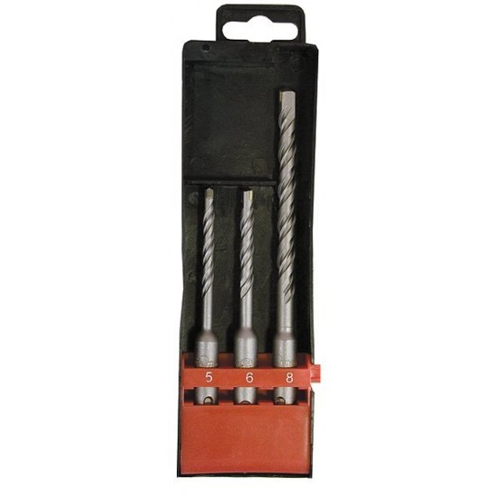 Набір бурів по бетону, 5х110, 6х110, 8х160 мм, 3 шт., в пластиковій  коробці, SDS PLUS// MTX