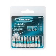 Набор біт РН1х25, сталь S2, 10шт //GROSS