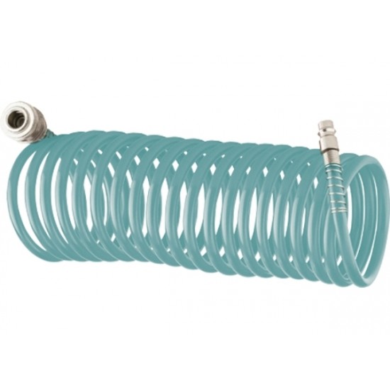 Поліуретановий спіральний шланг професійний BASF, 10 м, з швидкознімними з'єднаннями// Stels
