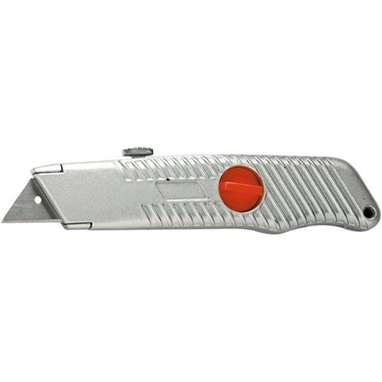 Ніж, 18 мм, висувне трапецієподібне лезо, металевий корпус// MTX