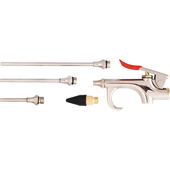 Набір продувний пістолет, пневматичний в комплекті з насадками, 4 шт.// MTX
