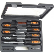 Набір викруток, біти, двокомпонентні рукоятки, 21 предмет// SPARTA