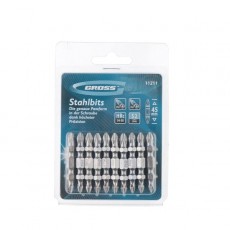 Набір біт двухстор., Ph2-Ph1х45мм, сталь S2, 10шт GROSS