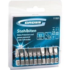 Набір біт SL5,0х25, сталь S2, 10шт.// GROSS