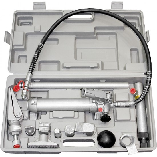 Розтяжка гідравлічна, 4 т, набір з 12 предметів, 7 змінних насадок, в пластиковому кейсі// MTX