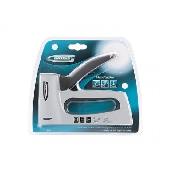 Степлер меблевий, алюмінієвий корпус, тип скоби 13, 53, 300, 6-10 мм// GROSS