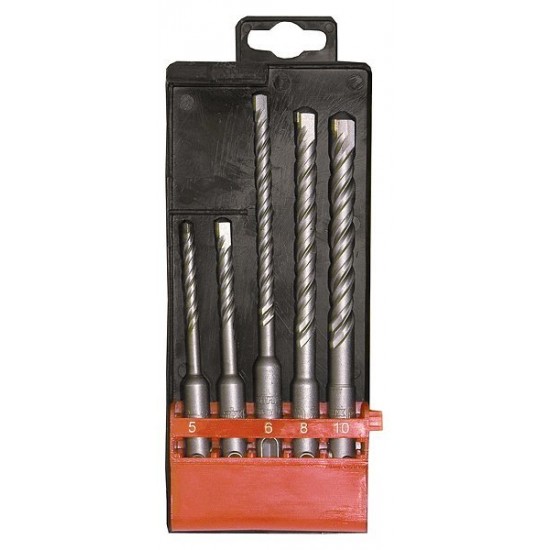 Набір бурів по бетону, 5-6х110, 6-8-10х160 мм, 5 шт., в пластиковій  коробці, SDS PLUS// MTX