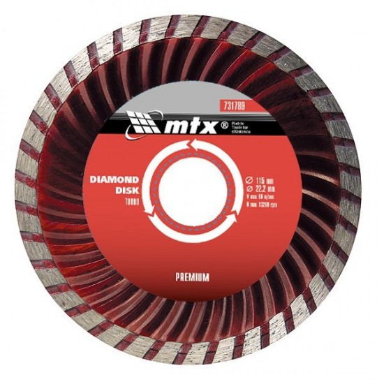 Диск алмазний відрізний Turbo, 180 х 22,2 мм, сухе різання // MTX PROFESSIONAL
