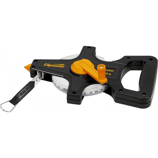 Рулетка геодезична, 20 м х 12,5 мм, стрічка ПВХ, відкритий корпус// SPARTA