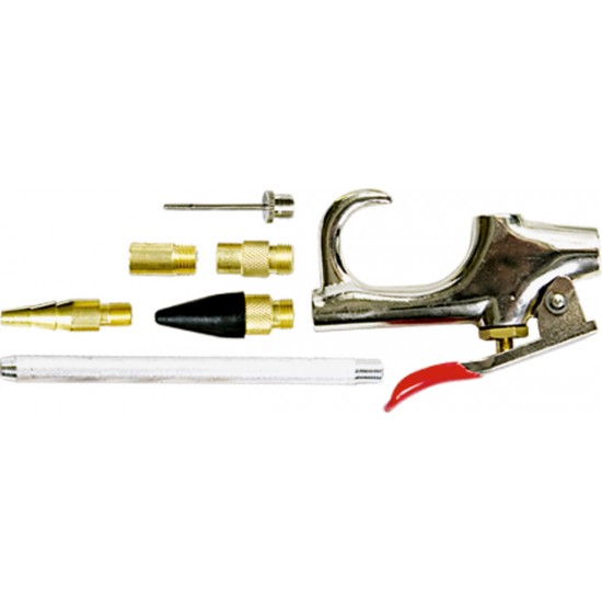 Набір продувний пістолет, пневматичний в комплекті з насадками, 6 шт.// MTX